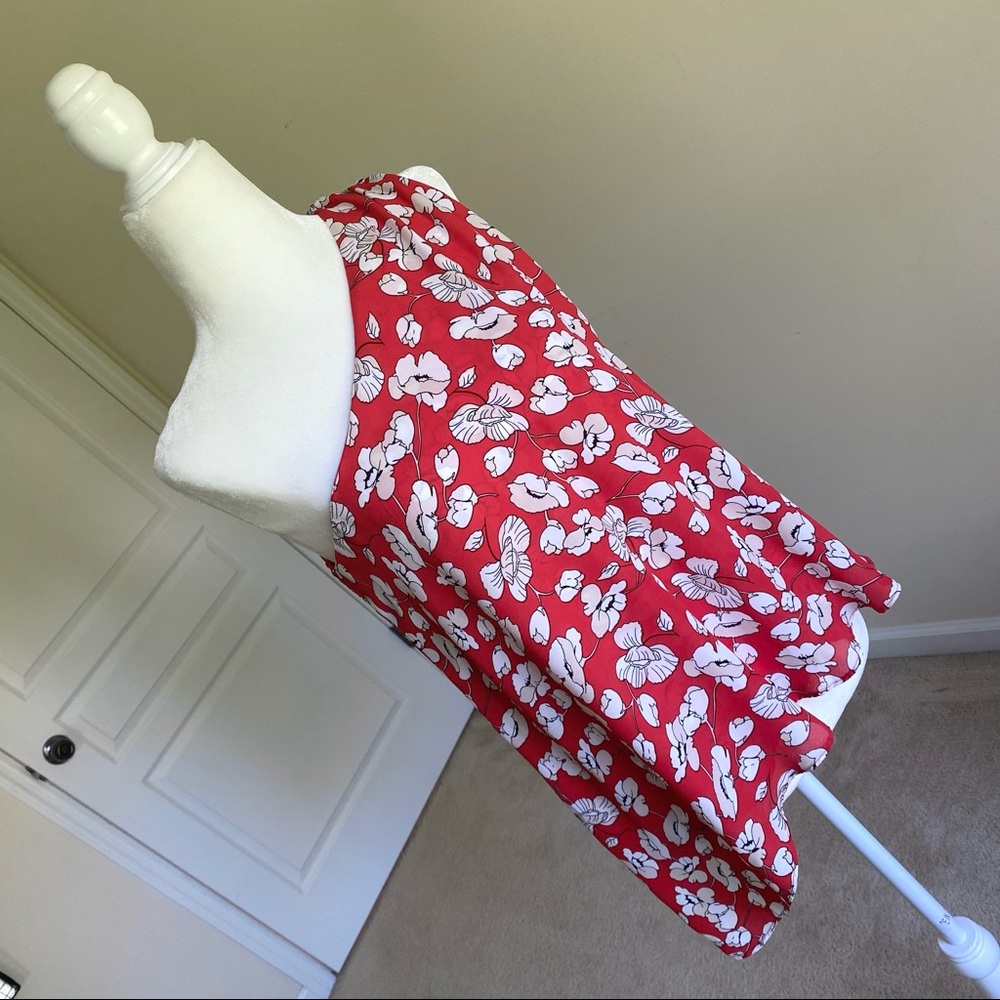 Cynthia Rowley Asymmetrical Orange Floral Top